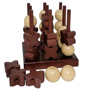 3D Wooden Tic Tac Toe Game - Picture 1 of 4