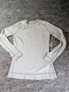 Maglione donna girocollo manica lunga righe bianche grigio Smartwool taglia S fori - Foto 1 di 11