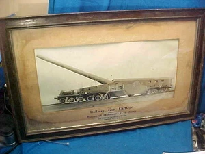 WWI US Navy RAILWAY GUN CARRIAGE Framed PHOTO by BALDWIN LOCOMOTIVE WORKS 27 x17 - Picture 1 of 6