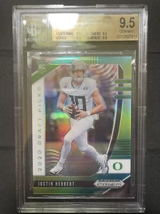 2020 Panini Prizm Draft Picks Green Yellow Prizm Justin Herbert RC /249 BGS 9.5 - Picture 1 of 4