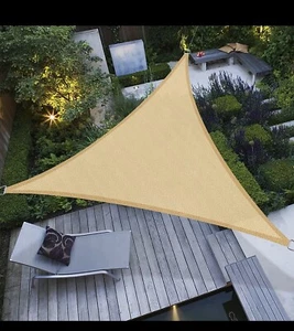 Outdoor Sonnenschirm Segel Garten Terrasse Pool Markise Baldachin HDPE UV Dreieck Abdeckung - Bild 1 von 8