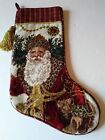 Christmas Needlepoint Santa Tapestry Stockings 4 Stockings Never Been Used