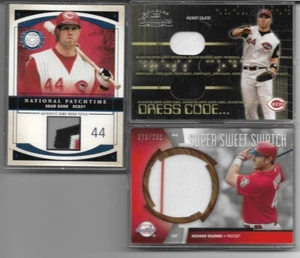 Adam Dunn Jersey Hat Patch Lot SP x3 Fleer Donruss Upper Deck 2003 2006 P5 - Picture 1 of 2