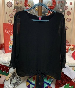 vince camuto long sleeve ruffle lurex top