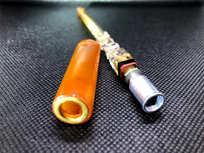 2 pcs Vintage Natural Baltic Amber Cigarette Holder + production of ITC prisoner - Image 1 of 4