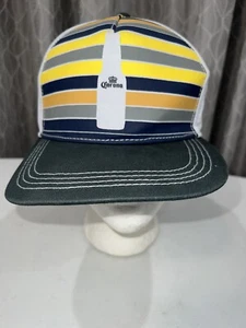 Cappello Corona Green Bill Stripe Front Cancun Riviera Maya berretto cinturino fibbia snapback - Foto 1 di 15