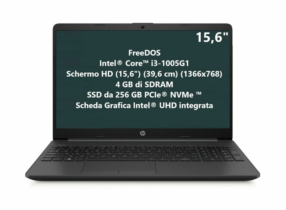NOTEBOOK HP 250 G8 i3-1005G1 RAM 4GB SSD 256 15,6" HD FREEDOS NO-DVD 2E9G9EA  - Immagine 1 di 1