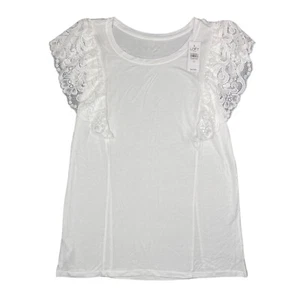 LOFT Outlet weißes Stricktop Rüschen Spitze Flatterärmel weiß Damen Gr. XS - Bild 1 von 17
