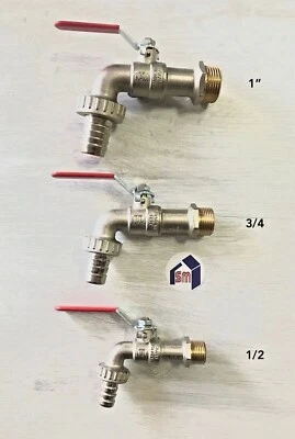 RUBINETTO P/G PORTAGOMMA A SFERA IN OTTONE 1/2 3/4 1" LEVA ROSSA NTM ITALY - Immagine 1 di 3