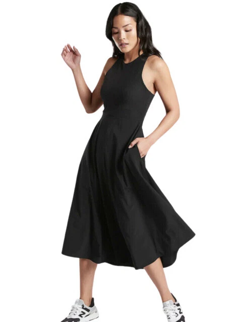 Athleta Winona 531170 Midi Dress - Black