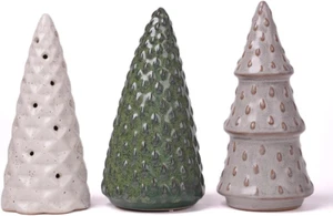 3Pcs Christmas Figurine Decor Tree Statue Modern Sculpture Home Gifts Table Cent - Picture 1 of 12