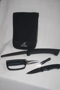GERBER Multi-tool 3 piece SET Kit OXO Scissor Flashlight TEMPO Folding KNIFE Saw - Picture 1 of 24