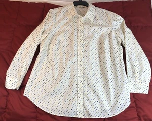 Talbots Blouse Women’s Plus Size 1X Cream Polka Dot Buttoned Career - Picture 1 of 15