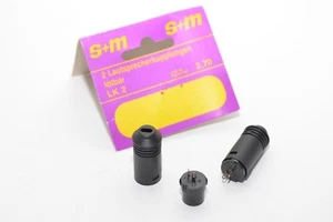 2x DIN Lautsprecher-Kupplung LK 2 von s + m, schwarz, Speaker Socket, NOS - Picture 1 of 4