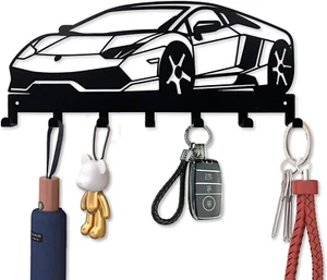 Metal Car Key Holder for Wall,Metal Key Organizer Wall Decorative with 7 Hooks,B - Picture 1 of 7