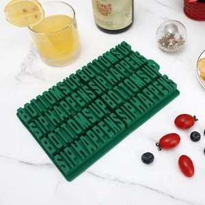 Party Silicone Ice Mold Bottoms up Sip Happens Green Cook With Color - Picture 1 of 4
