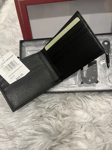 PERRY ELLIS PORTFOLIO Pebble Leather Bifold With Keychain Tools Gift Set NIB - Picture 1 of 11