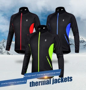 Winter Cycling Jacket Thermal Windproof Waterproof Bicycle Coat Running Jacket - Picture 1 of 20
