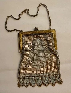 Art Deco Flapper Purse Mandalian Blue Enamel Mesh LOVELY … - Picture 1 of 11