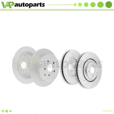 Front & Rear Brake Discs Rotors For Lexus RX350 RX450h Toyota Sienna Drill Slot - Image 1 of 4