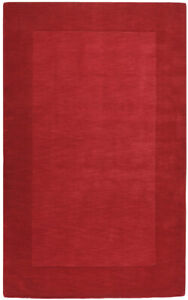 Carpet Red 3 x 8 Casual Wool Border Runner Contemporary Area Rug- Approx 3' x 8'
