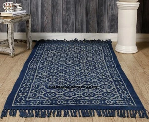 Indian Tribal Cotton Floor Rug Home Decor Mat Decorative Hand Block Print Throw - Picture 1 of 3