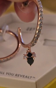 Bomb Party Earrings RBP6370 ‘Another Lifetime In Love’ Black Onyx CZ Rose Gold - Picture 1 of 5