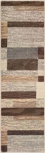 SUPERIOR Indoor Runner Rug with Jute Backing, Modern Geometric Patchwork Floor - Picture 1 of 6