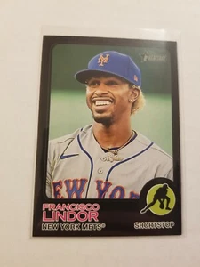 2022 Topps Heritage Francisco Lindor #196 Black Border Parallel (only 50 made) - Picture 1 of 2