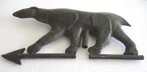 ANTIQUE VINTAGE OLD BEAR WEATHER VANE EMBOSSED WEATHERVANE - Picture 1 of 7