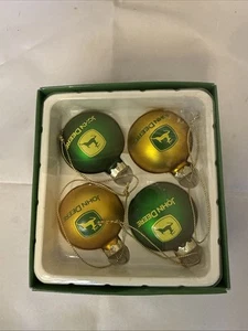 John Deere Collection Weihnachtsschmuck Glaskugel gold grün mit Box - Bild 1 von 11