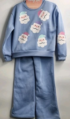 Conjunto de suéter y pantalones de lana de Papá Noel Navidad niñas Lucky You talla M 10 nuevo con etiquetas Foto 1 de 4