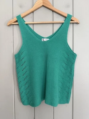 Carve Design Micah Tank Top Sweater S Small Kelly Green V-Neck - Image 1 of 4