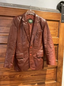 Vintage Hill Archer Leather Jacket Sport Coat Rockabilly Blazer 42 - Picture 1 of 7