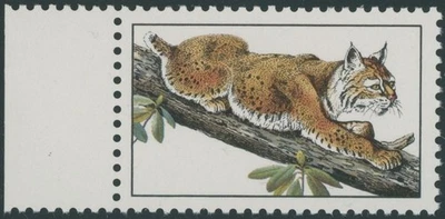 1990, USA BOBCAT ($2), LEFT MARGIN SINGLE WITH BLACK OMITTED, NH, SC. #2482a - Image 1 of 2