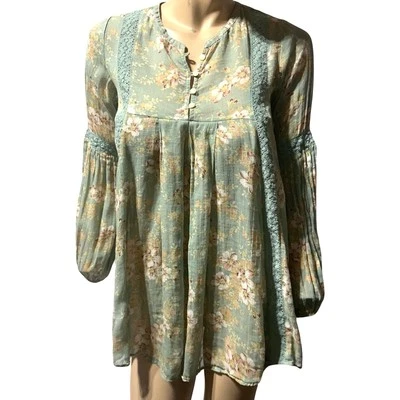Blusa Top Campesina Floral Denim & Supply Ralph Lauren Para Mujer Encaje Bordado S Foto 1 de 4