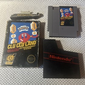 Clu Clu Land RARE BLACK BOX Nintendo NES 1985 Early Edition