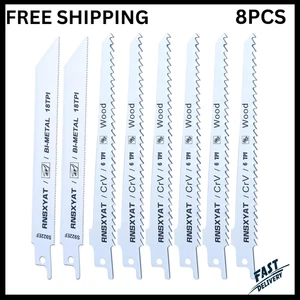 8 Stück Säbelsägeblätter für Holzschnitt, inkl. Premium 6 Stück Woodcutti - Bild 1 von 6