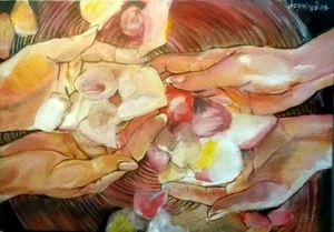 Quadro MANI INFIORATRICI - Acrilico su cartone tela - - Foto 1 di 1