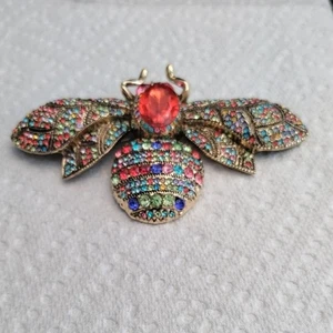Multicolor Crystal Bee Brooch - Picture 1 of 4