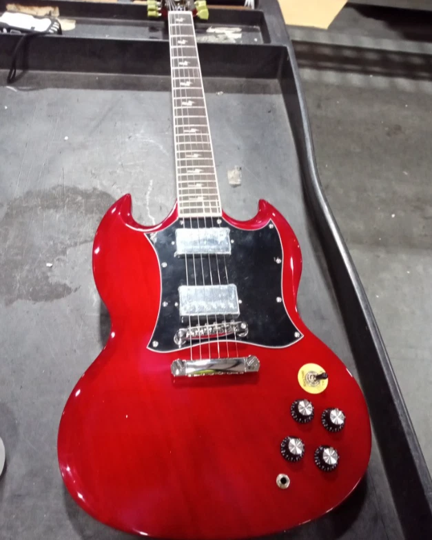 SG electric guitar Custom Angus Young solid cherry red body Christmas gift - Image 1 of 4