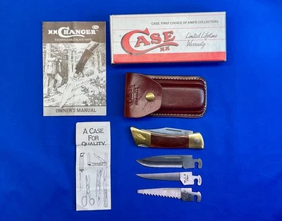 Cuchillo de bolsillo plegable Case XX Changer vintage hojas funda caja papeles 1992 Foto 1 de 4