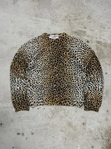 Vintage 90s Dolce & Gabbana Leopard Print Cashmere Sweater Knit Sequins IT 42 - Picture 1 of 15