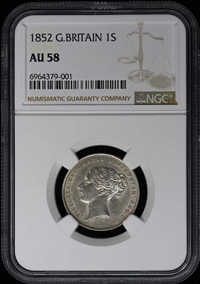 1852 G.BRITAIN 1S NGC AU58 - Image 1 of 2