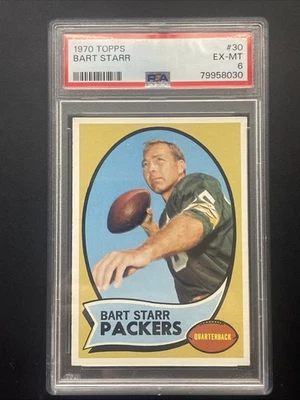 Bart Starr Topps #30 Green Bay Packers 1970 graduado PSA 6 EX-MT Foto 1 de 2