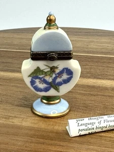 PHB Porcelain Hinged Trinket Box Floral Box Morning Glory Loveliness Of Life - Picture 1 of 8
