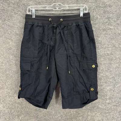 Calvin Klein Cargo Shorts Women S Small Black High Rise Drawstring Pockets - Image 1 of 4