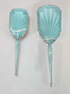 ART DECO STERLINGSILBER & GUILLOCHIERTE EMAILLE PINSEL & SPIEGEL CSG&Co. 1935 1936 - Bild 1 von 10