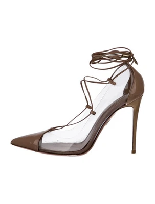 Туфли-лодочки AQUAZZURA Nude Patent & ПВХ D'Orsay размер 8 IT 38 очень хорошее состояние товара - Изображение 1 из 4