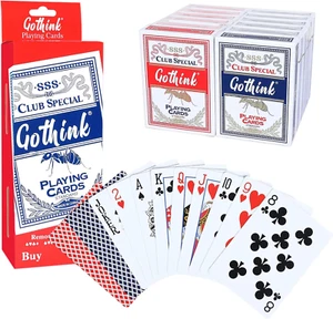 12 Pack Standard Playing Cards with Plastic Coating,Poker Size Deck of Cards Ind - Picture 1 of 12